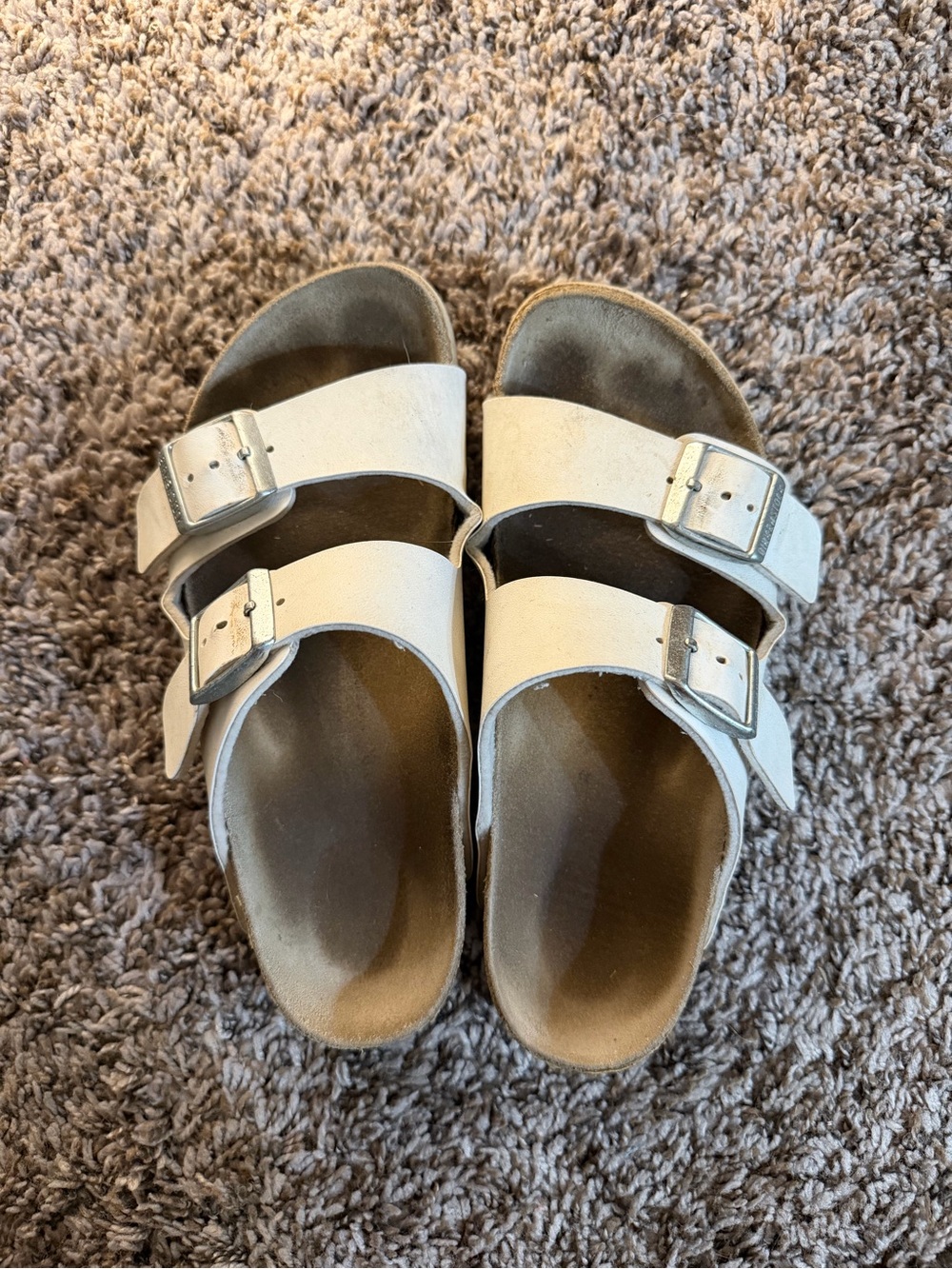 Birkenstock White Double Buckle Sandals